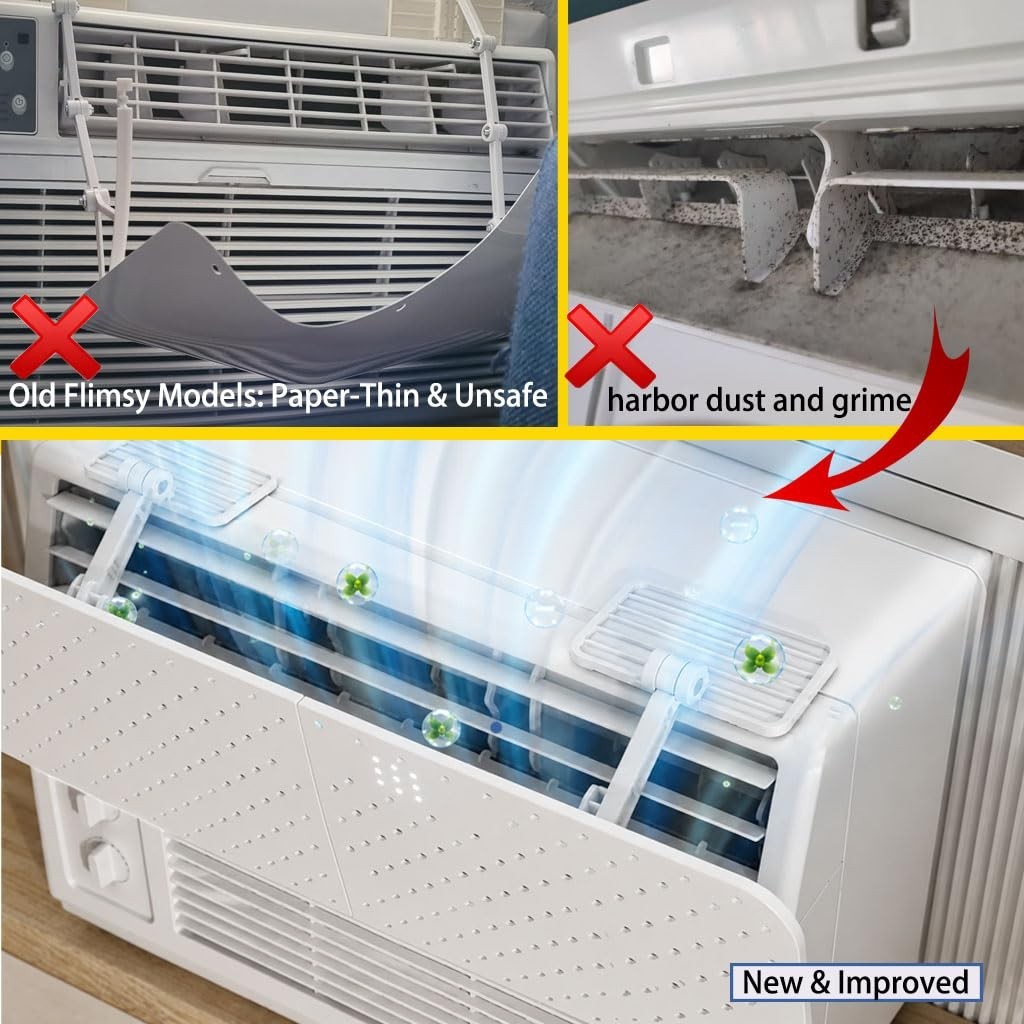 Adjustable AC Vent Deflector with Negative Ion Purifier for Window Units – Cool