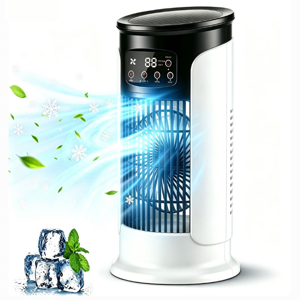 6-Speeds Portable Air Cooler Fan 300ML Water Tank Ice Cold Cooling Conditioner