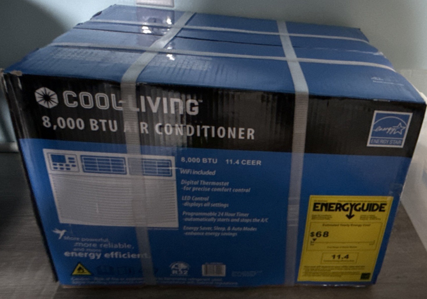 Cool-Living 8,000 BTU Window Air Conditioner WiFi Digital Thermostat Remote