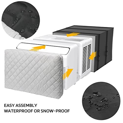 2 Pack Indoor Outdoor Window Air Conditioner Cover Adjustable Window AC Large
