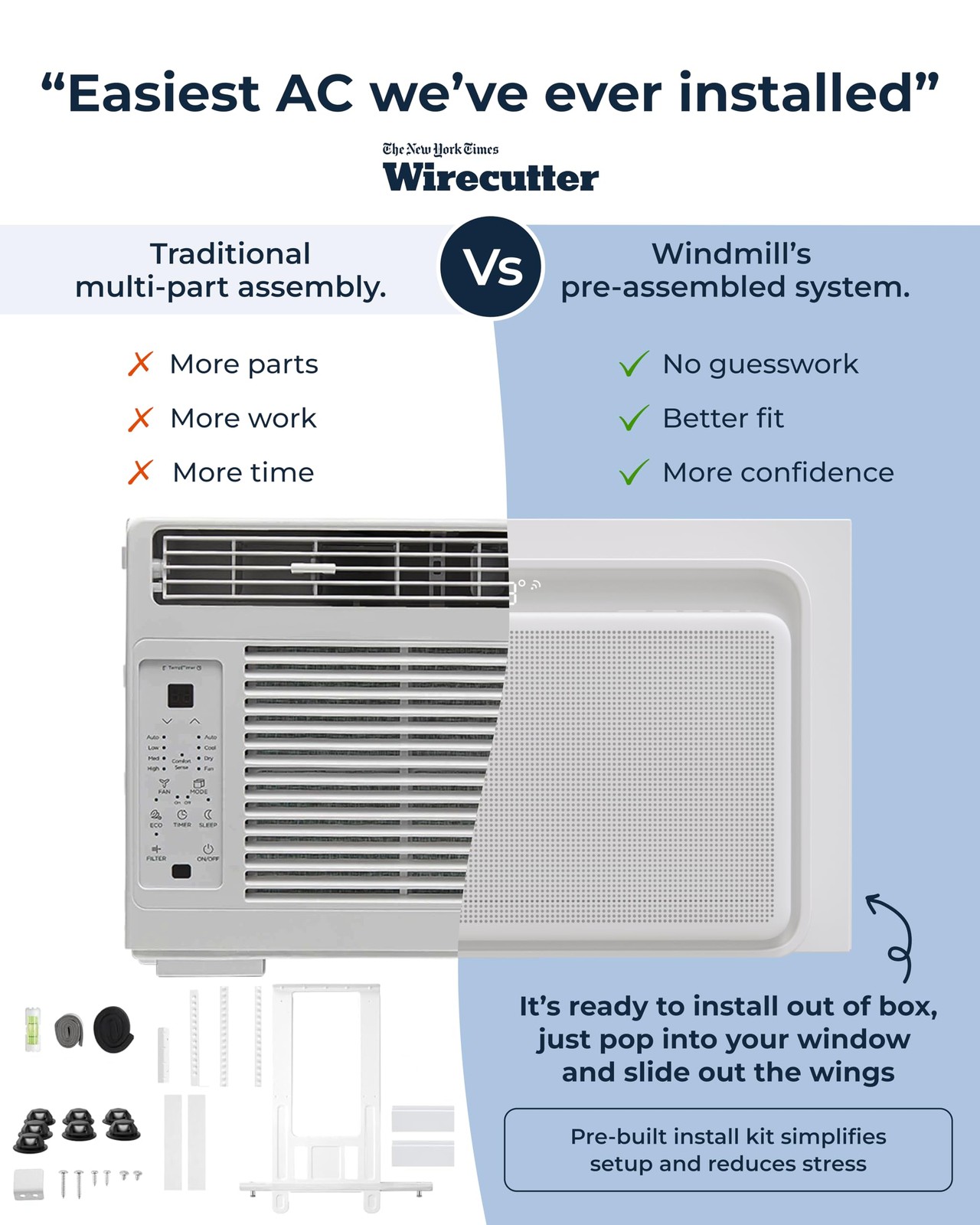 Window Air Conditioner 6000 BTU Cools 250 Sq Ft Model W1W12 White Windmill