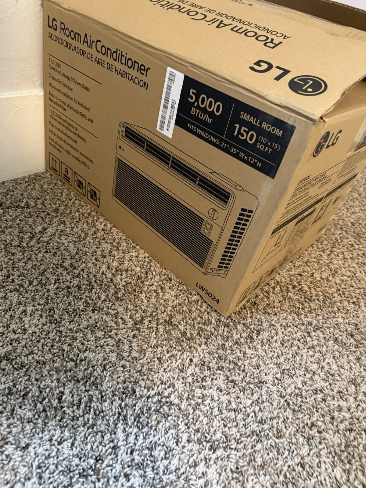 LG 5000 BTU 150 Sq. Ft. 148 CFM 2 Speed Window Air Conditioner