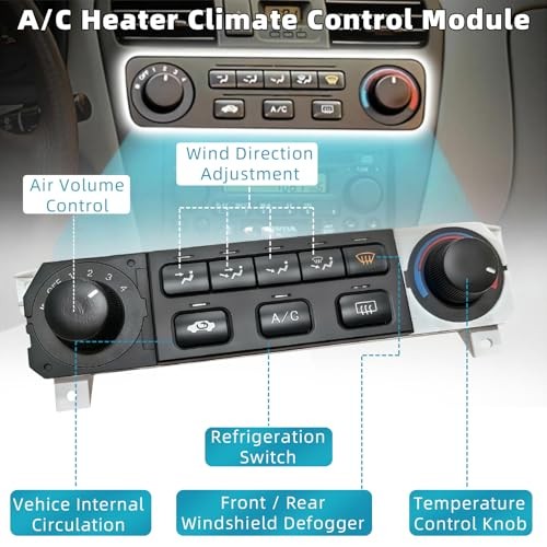 79600-S84-A01ZA A/C Heater Climate Control Panel Compatible with 1998 Black