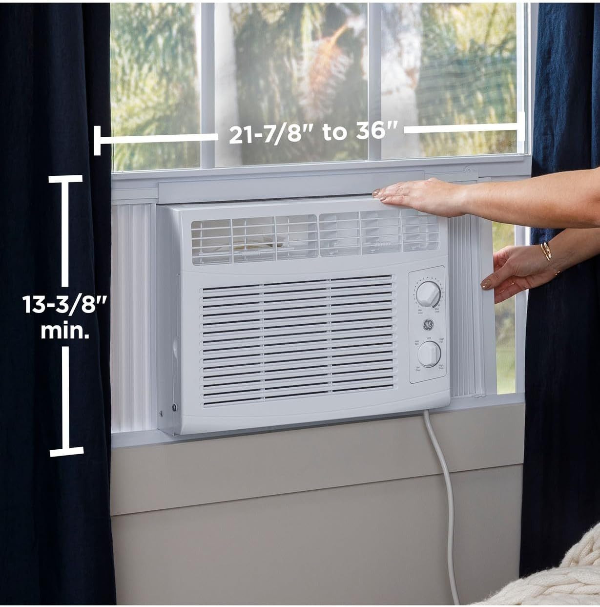 GE 5,000 BTU Mechanical Window Air Conditioner for Small Rooms up to 150 Sq Ft.
