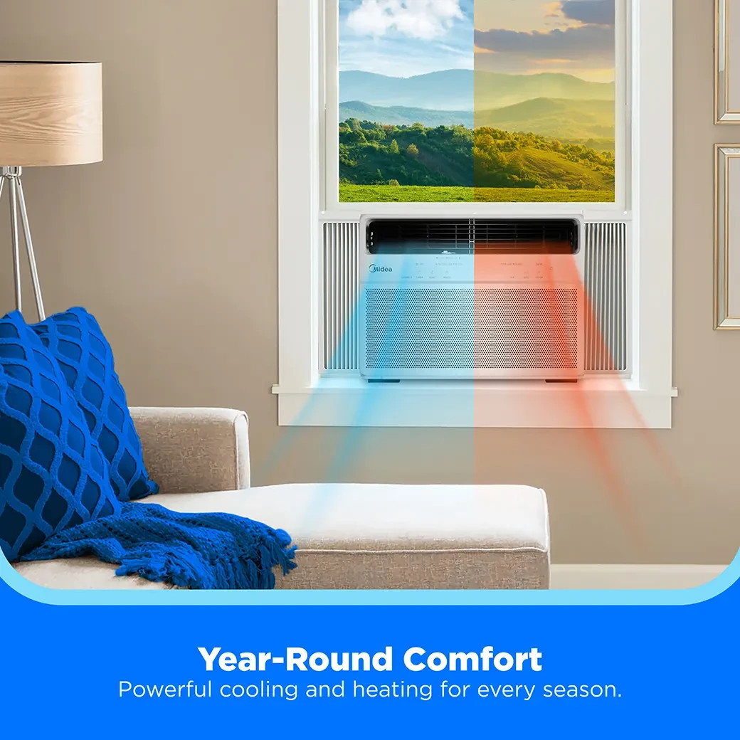 Midea 8,000 BTU DOE 4-in-1 350 sq ft Smart Air Conditioner w/ Heat