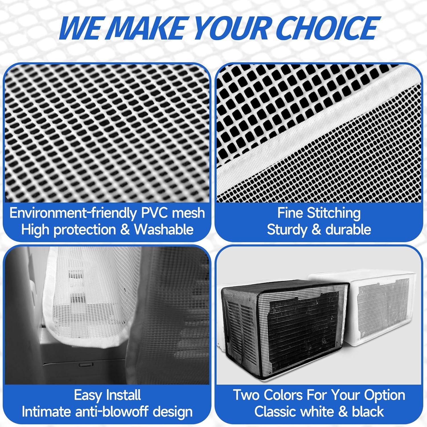 Window AC Mesh Cover 20″ W x 12.2″ D x 13.4″ H Specially for Midea U-Shaped Air