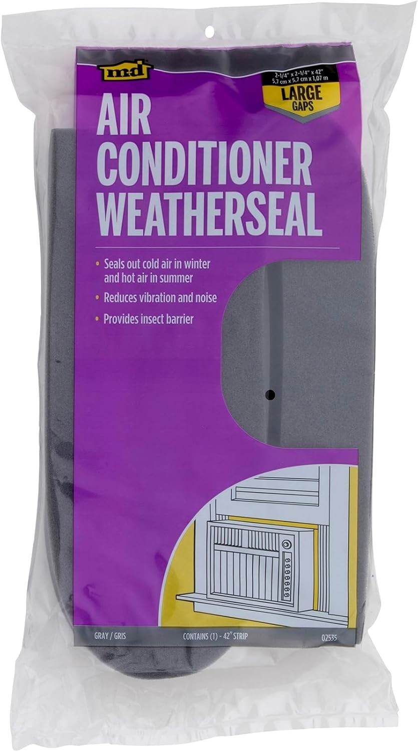 Optimal Insulation with 42” Gray Air Conditioner Seal – 1-1/4 in. Gap Coverage