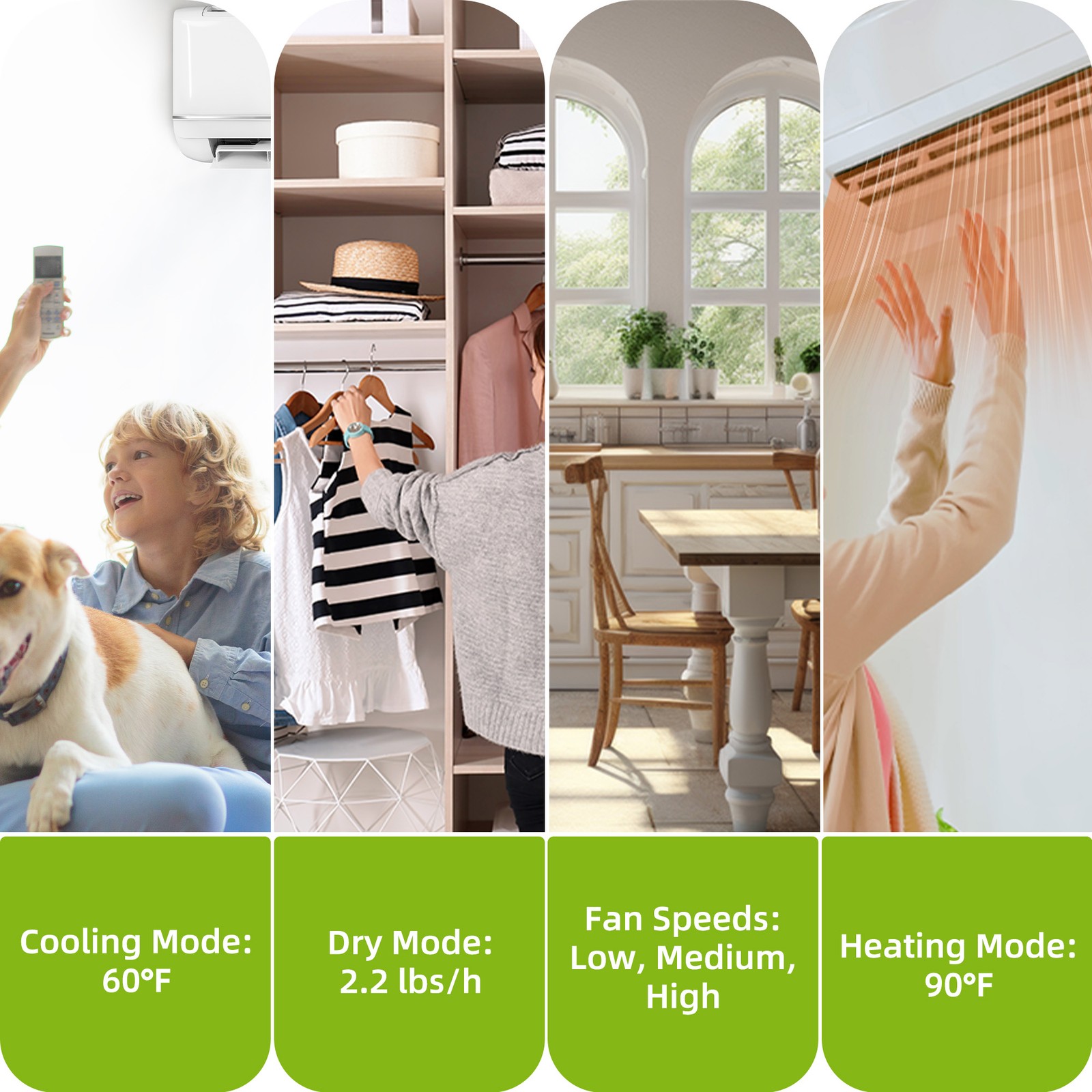 24000 BTU Mini Split AC/Heat Pump 220V Covers Up to 1500 Sq. Ft Ductless