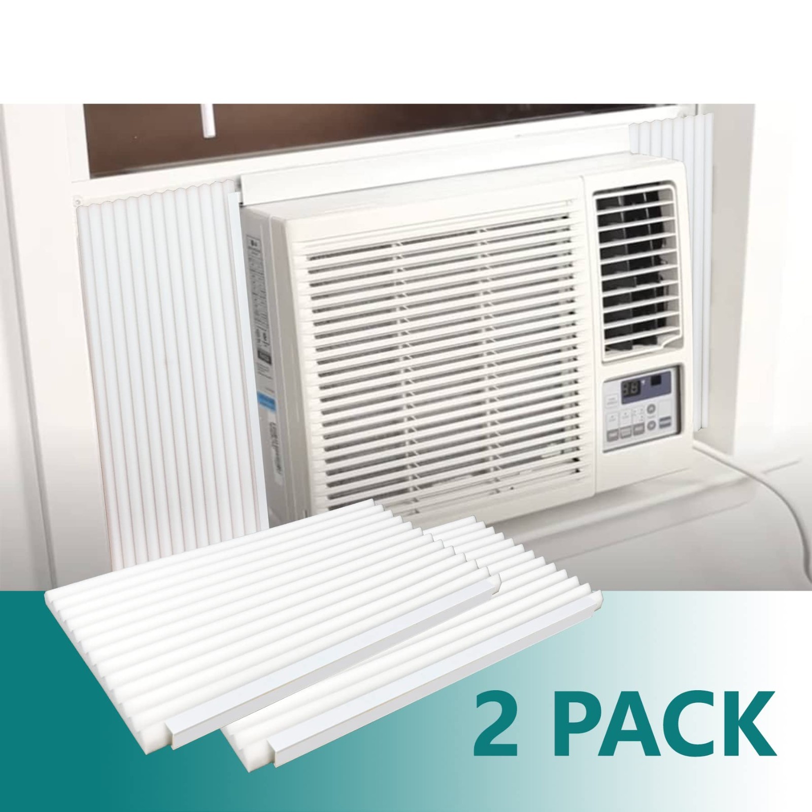 Window Air Conditioner Insulation Foam Panels Kit, 17″x9″x7/8″, Energy Saver, Wh