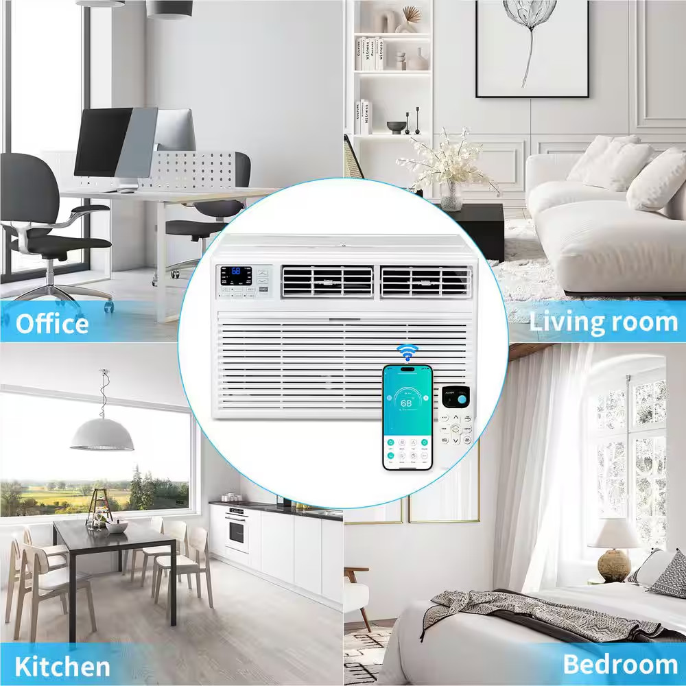 8,000 BTU (DOE) Wi-Fi Through-The-Wall Air Conditioner 350 Sq. Ft. with with Hea