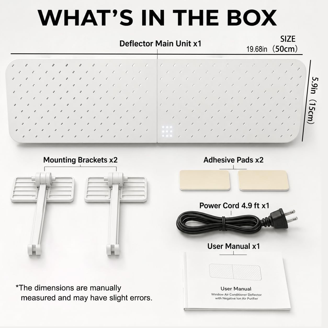 Adjustable AC Vent Deflector with Negative Ion Purifier for Window Units – Cool