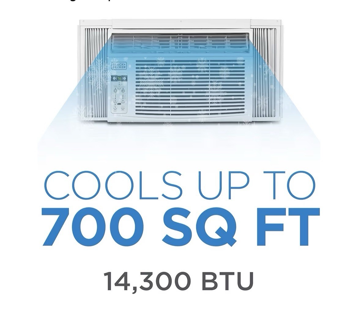 Black & Decker Window Air Conditioner 14300 BTU. Window Unit. Cold UpTo 700Sqf