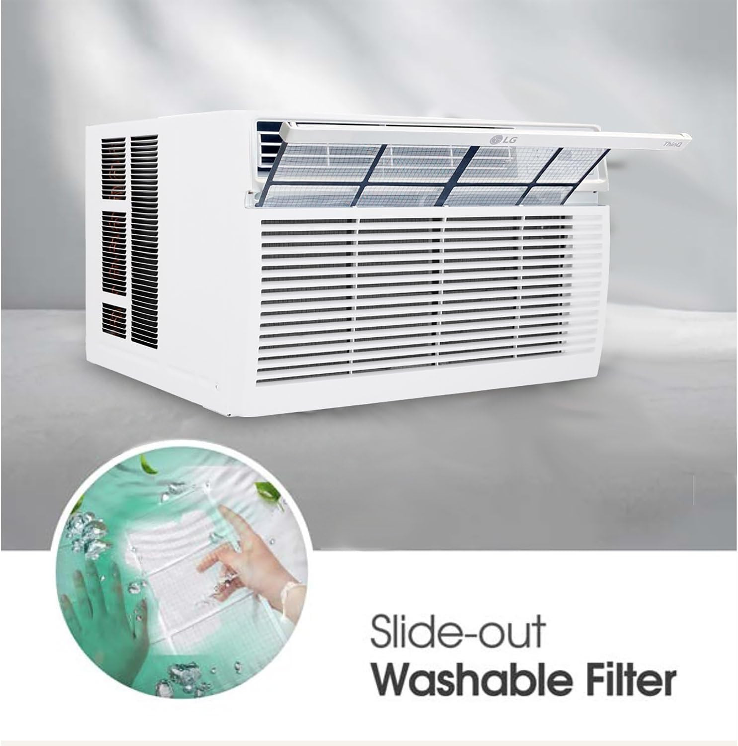 LG 12,000 BTU Window Air Conditioner with Remote , Wifi App, Ultra-Quiet, Washab
