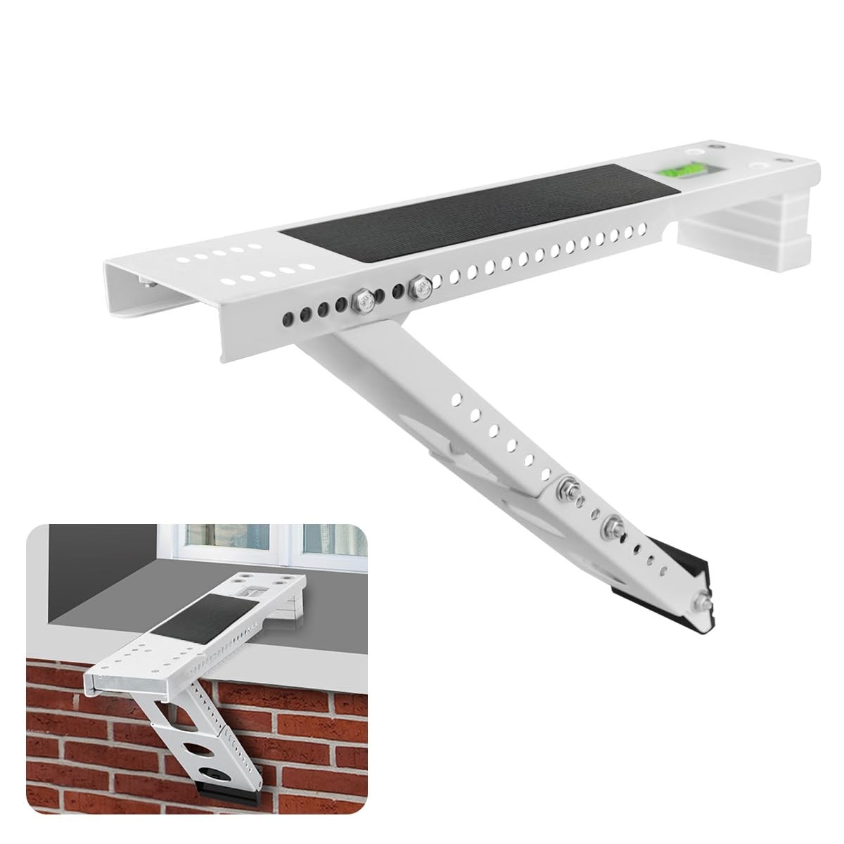 Adjustable Air Conditioner Support Bracket – Anti-Slip Shock Absorbing Mat, Safe