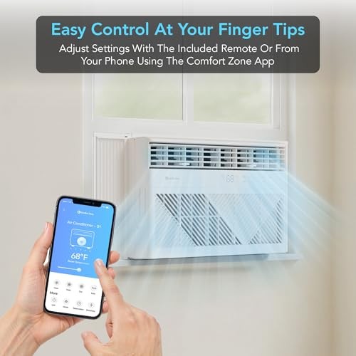 Comfort Zone Window Mounted Smart Wi-Fi 10,000-BTU Digital w/Remote & Wi-Fi