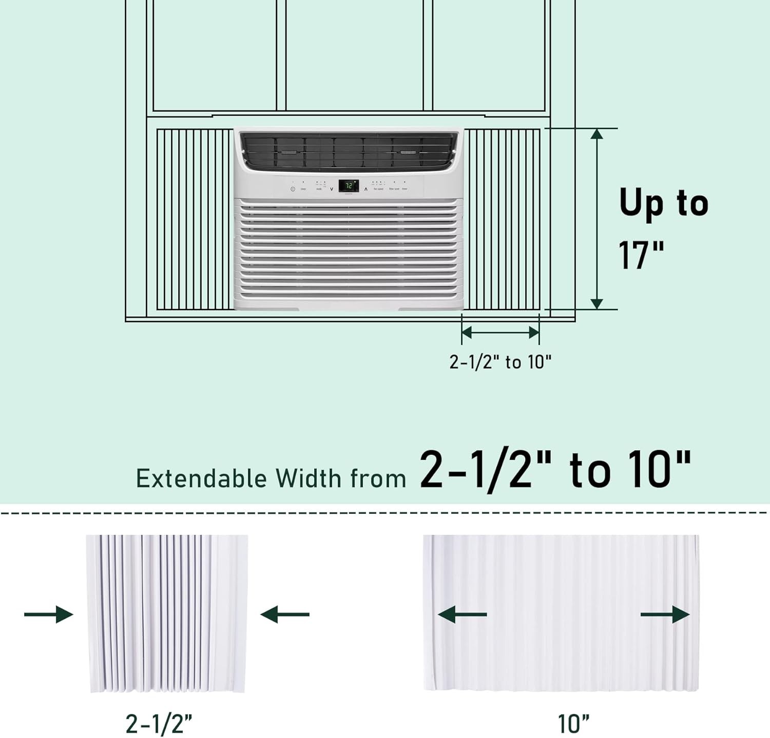 Window Air Conditioner Side Panels with Double Layers Adjustable Insulation AC
