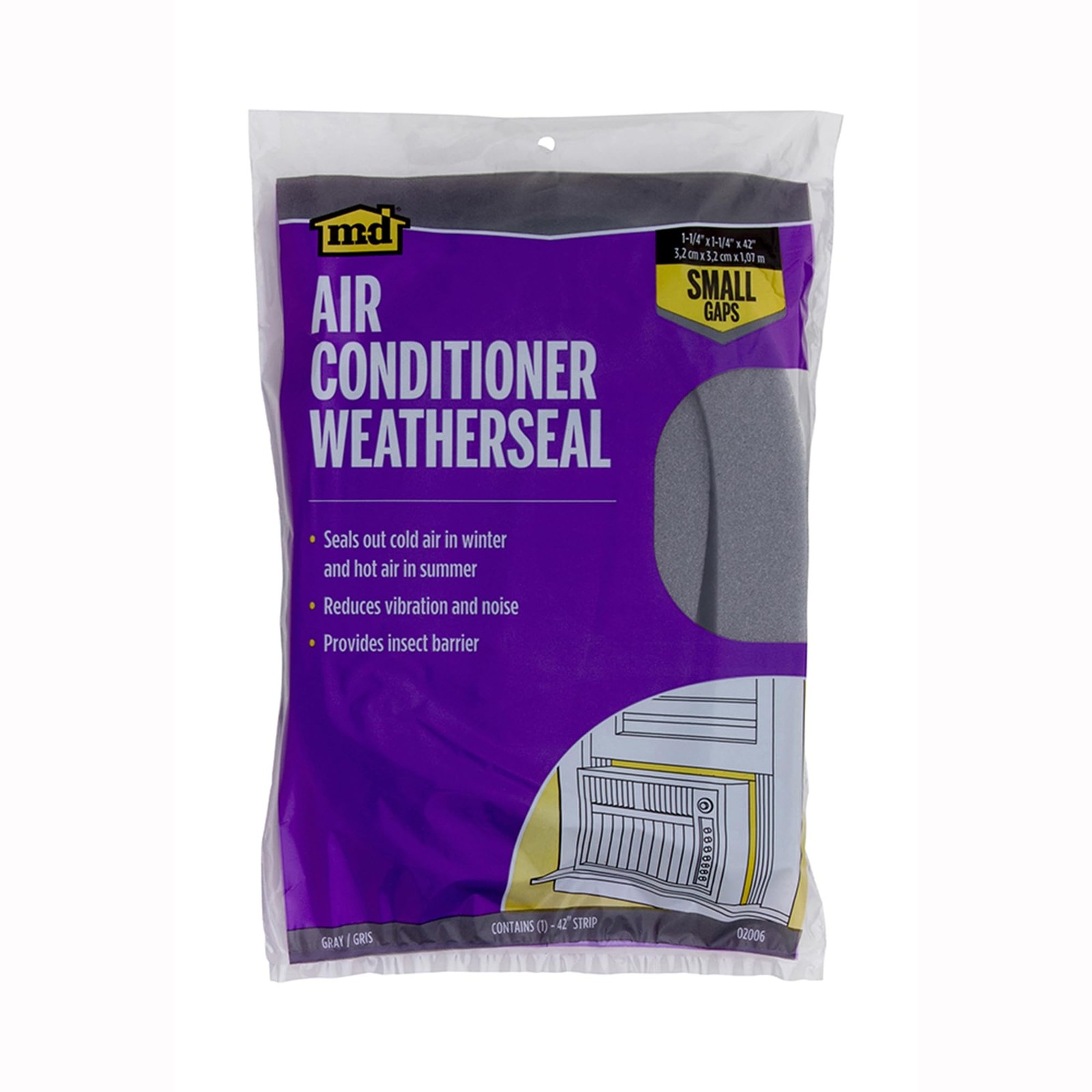 M-D Building Products 02006 1-1/4 in x 42 Gray Foam Window in.,