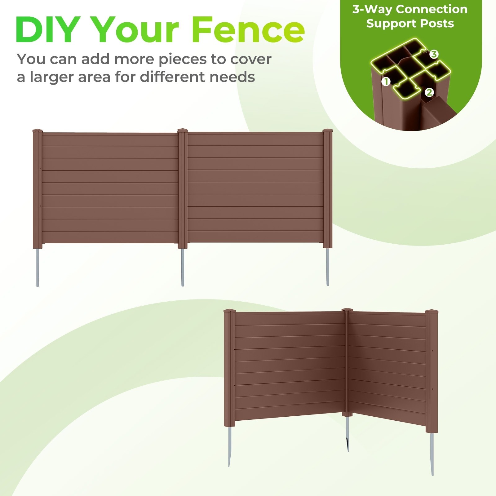 Costway 2/4 Pack 48″ x 38″ Air Conditioner Fence Screen Panel Kit with