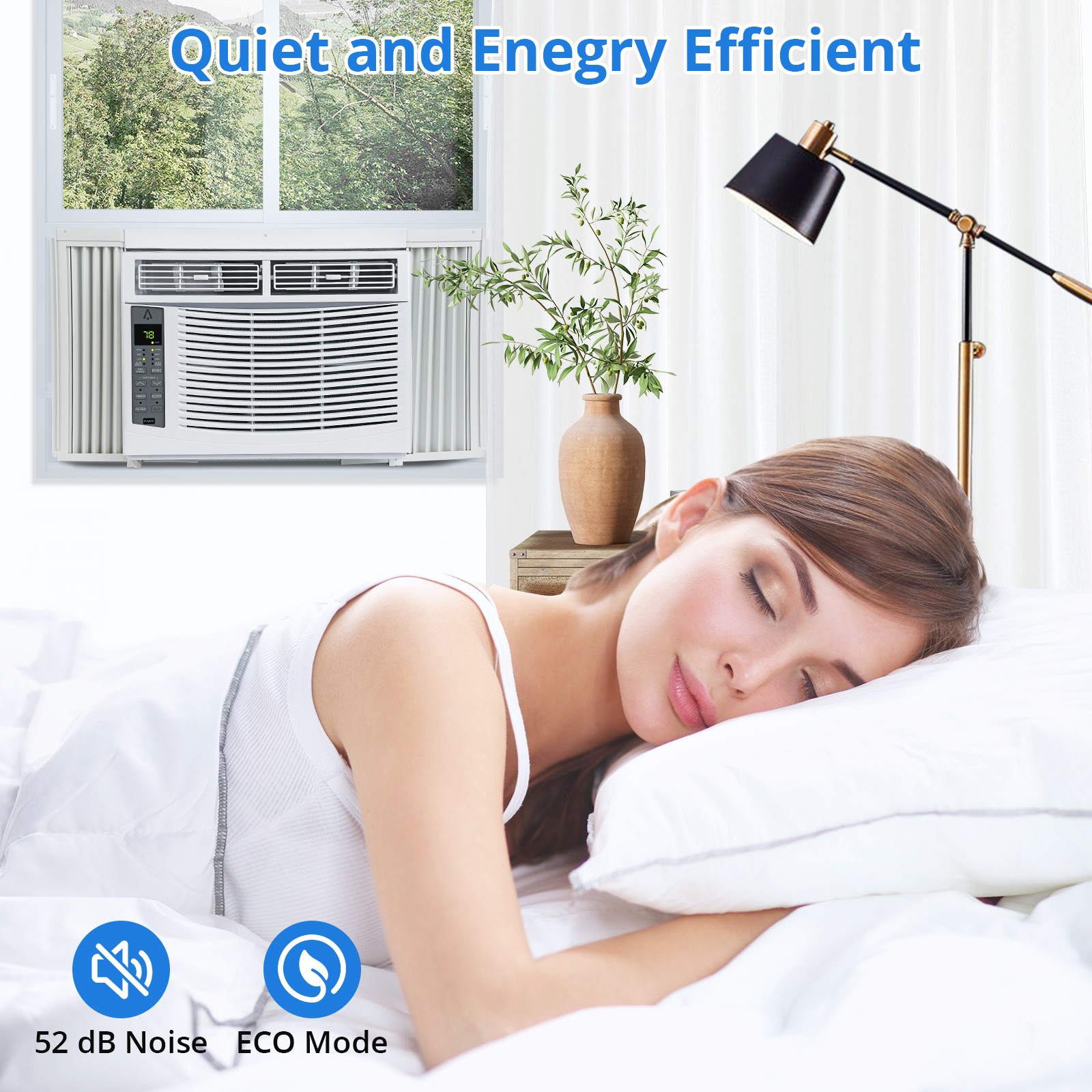 6000BTU Smart Window Air Conditioner WiFi/Remote/Timer Air Conditioner 115V/60Hz