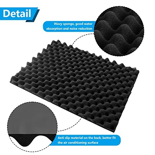 23.6″x16.9″ Air Conditioner Drip Cushion, Window Removable Black-Wave-A