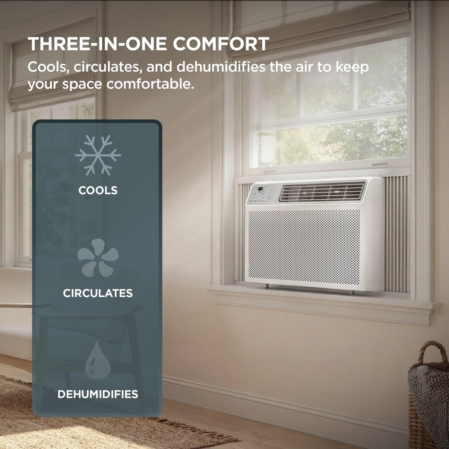 H14W35W 14,000 BTU Smart Window Air Conditioner, AC Unit, Fan & Dehumidifier, 70