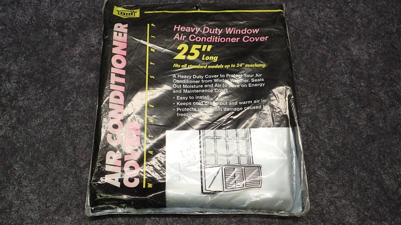 M-D Window Air Conditioner Cover 25″ Long, Heavy Duty, Weather Strip, NOS