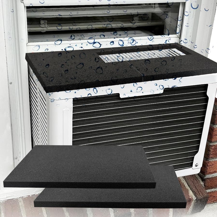 24″ x 17″ x 4/5″ Air Conditioner Drip Cushion Black & Removable 24″x 17″x 4/5″