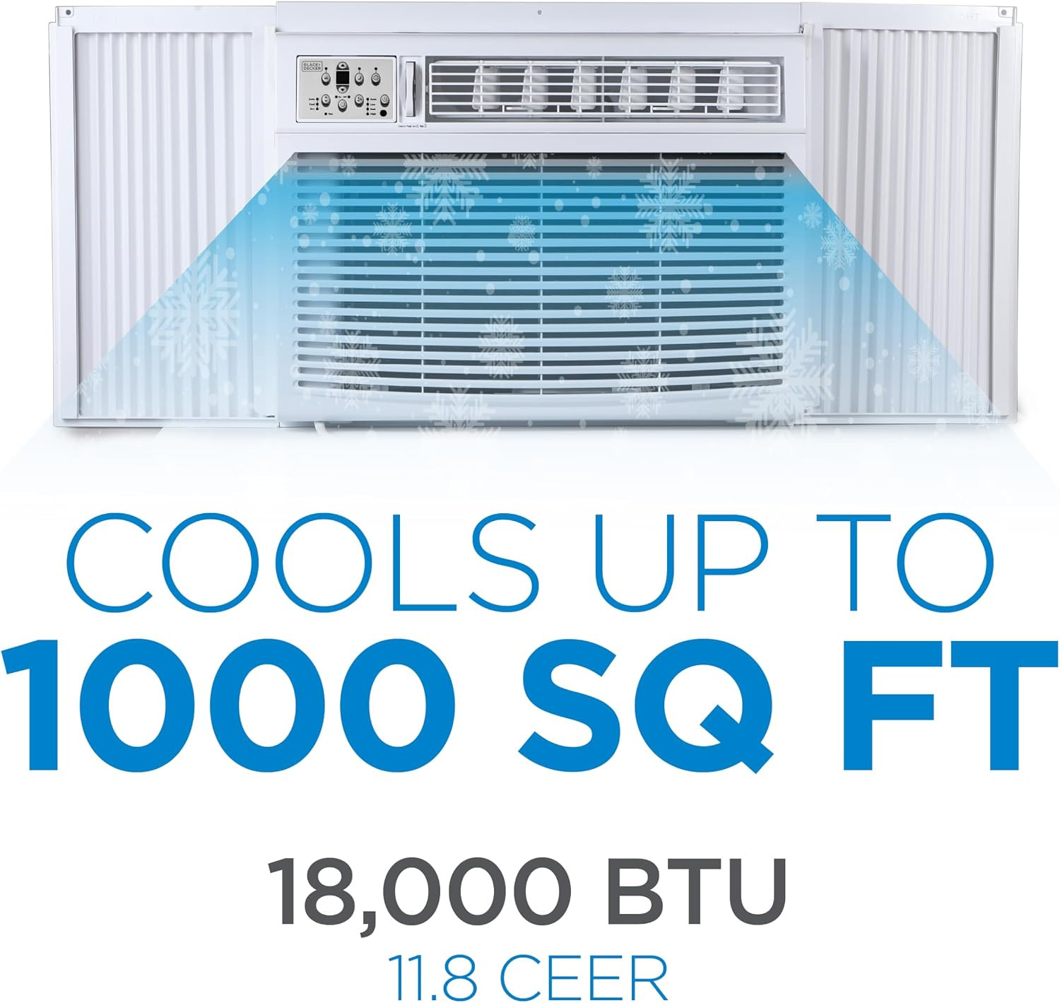 BLACK+DECKER Window Air Conditioner 18000 BTU, AC Window Unit Cools up to 1000 S