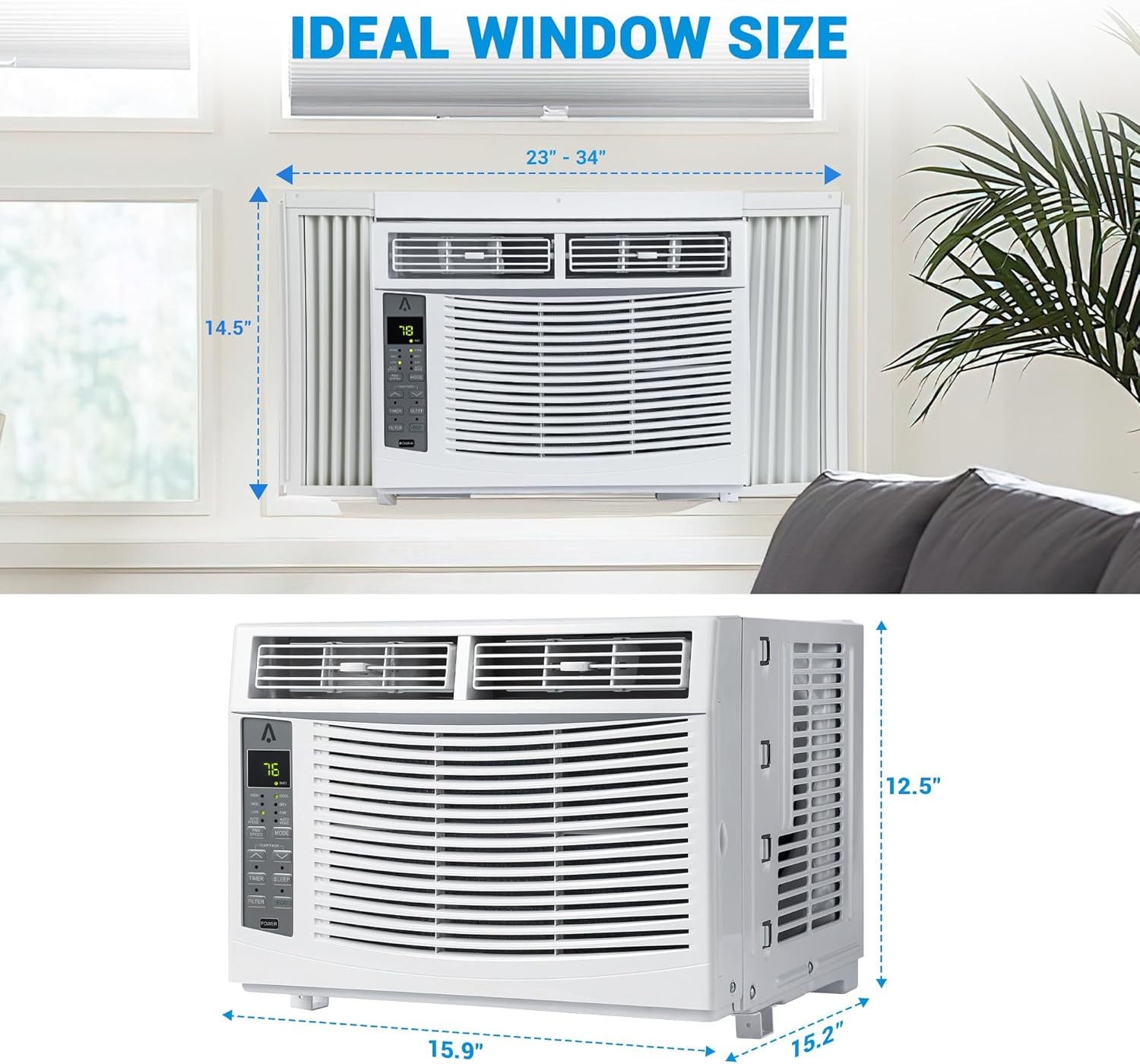 6000-BTU Window Air Conditioner up to 250 Sqf | Remote Control, Cool & Fan Funct