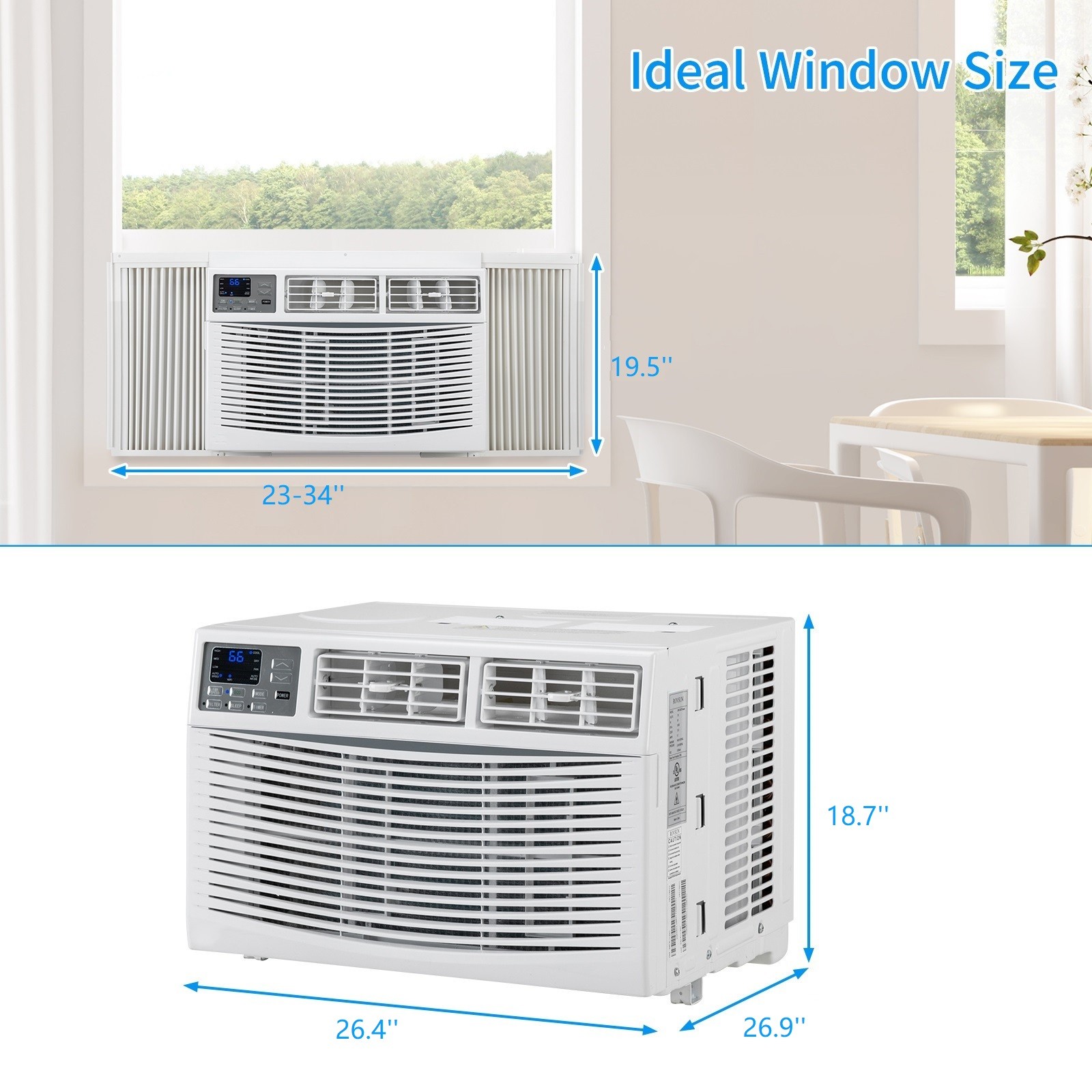 24000 BTU Air Conditioner Window Unit w/ Dehumidification, Timer, Remote Control