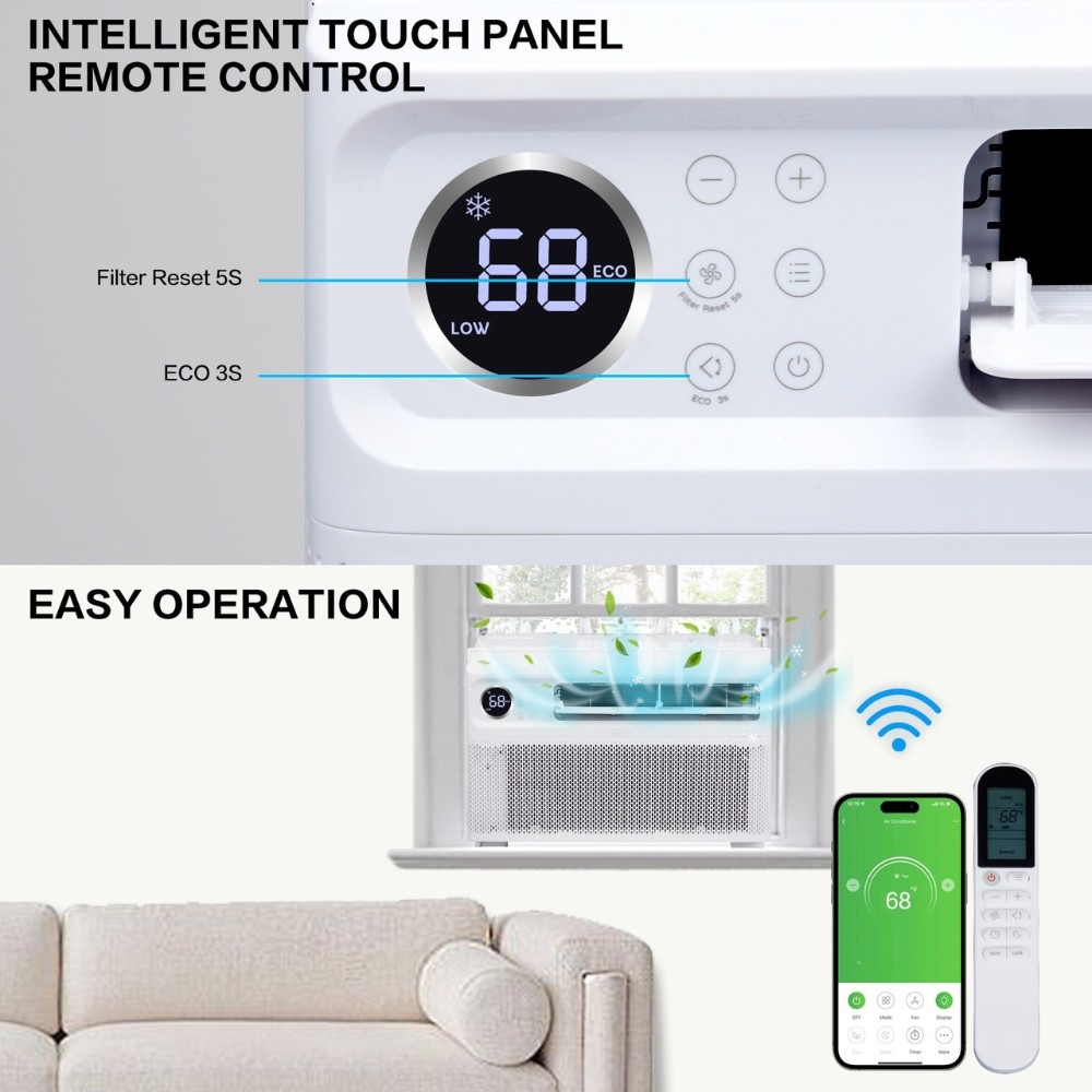 12000BTU WIFI Inverter Window Air Conditioner Energy-Saving Window AC Unit & Kit