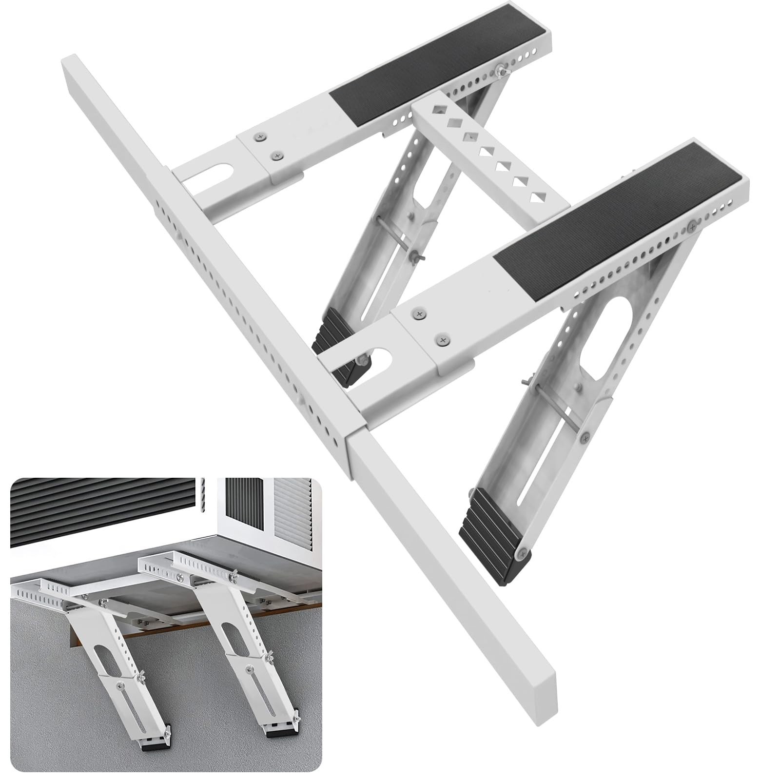 Heavy-Duty Universal Window AC Support Bracket, No Drill, Up to 200lbs, Fits 5,0