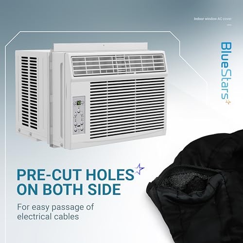 UPGRADED Window Air Conditioner Cover Indoor – NEW 3000 – 5000 BTU Black