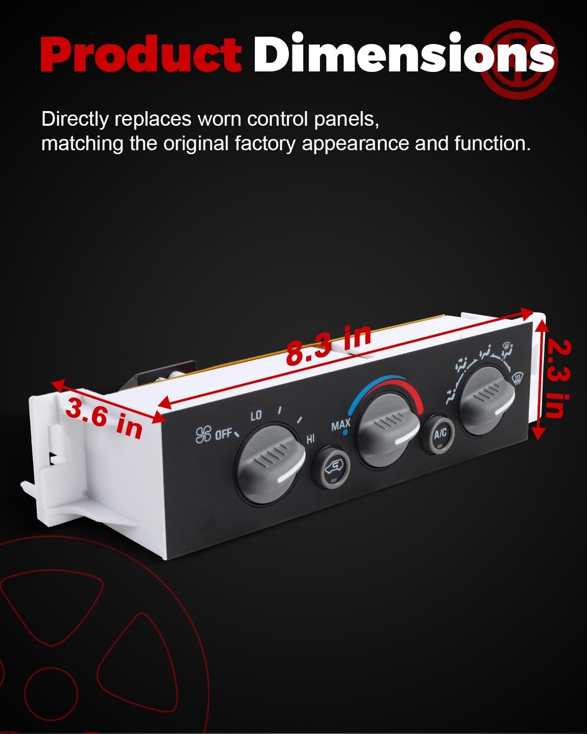 Front A/C Heater Climate Control Module Panel Without Rear Window Defogger Co…