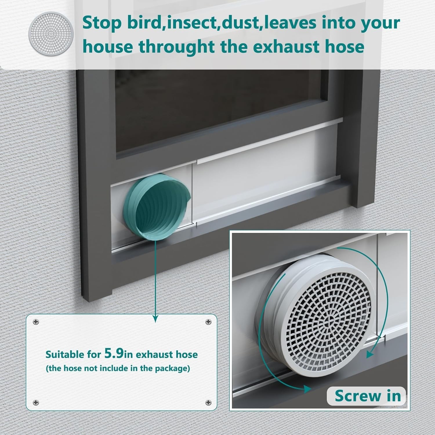 Daisypower Sliding Door Kit for Portable Air Conditioner,Adjustable Seal Panels