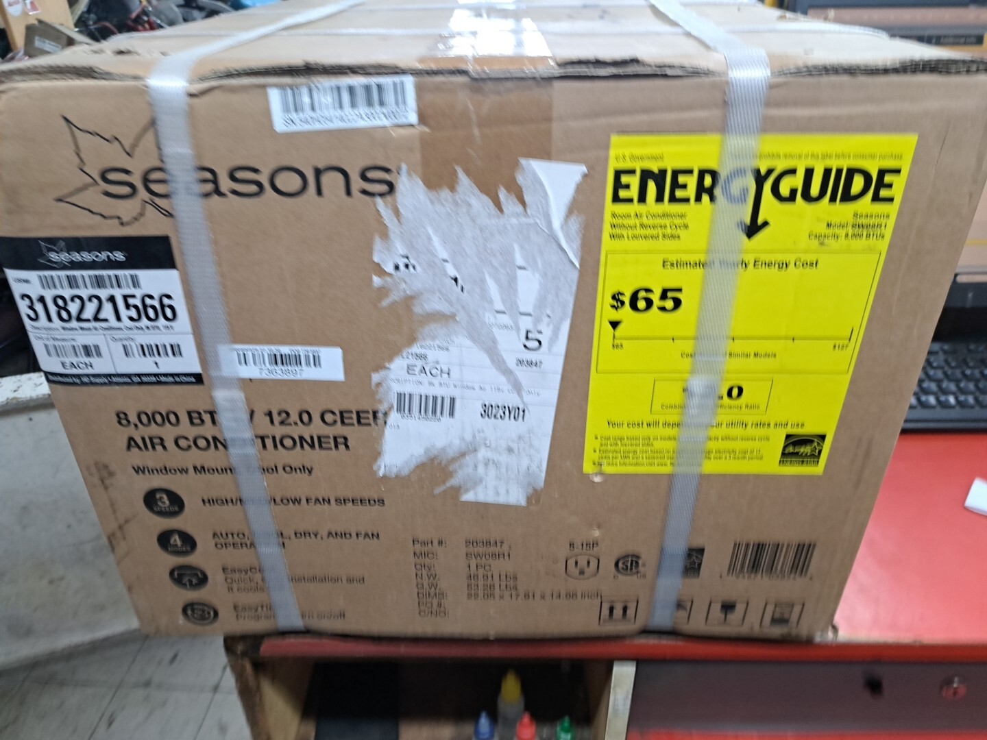 Seasons 8,000 BTU 115-Volt Window Air Conditioner Only in White