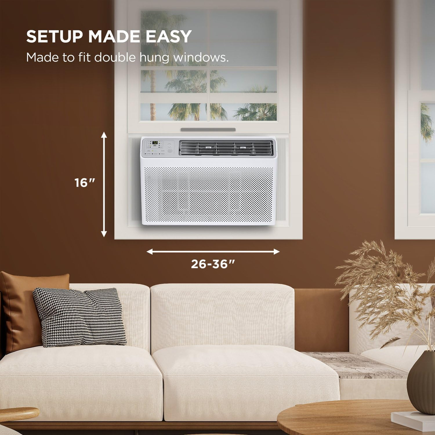 H14W35W 14,000 BTU Smart Window Air Conditioner, AC Unit, Fan & Dehumidifier, 70