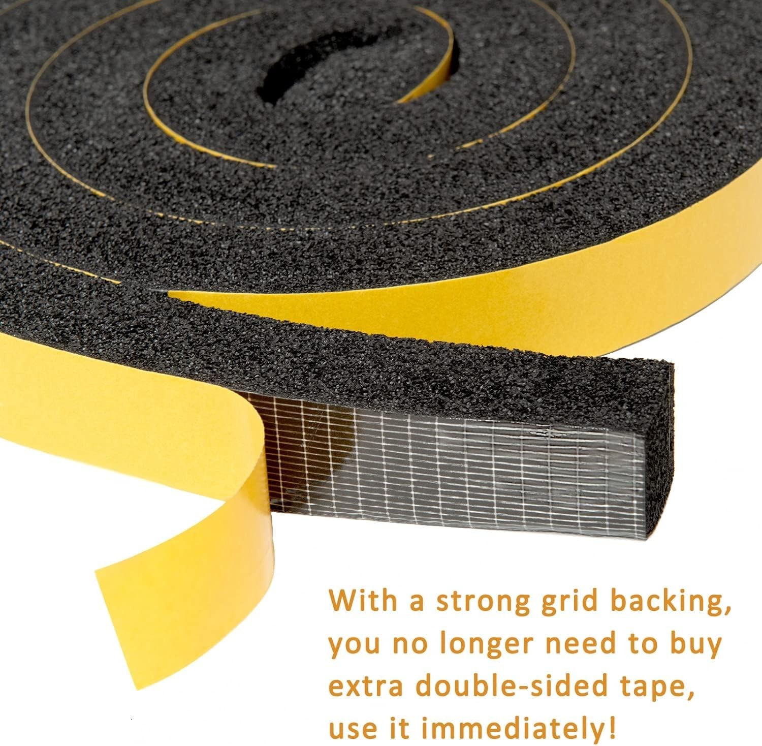 1 Inch x 1 Inch Weather Stripping Door Seal Strip – 13 Feet of Foam Protection