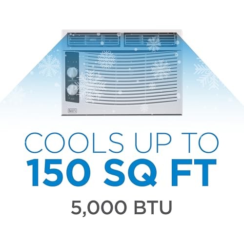 BLACK+DECKER Window Air Conditioner 5,000 BTU, BWAC05MWTB, White | AC 5000 BTU