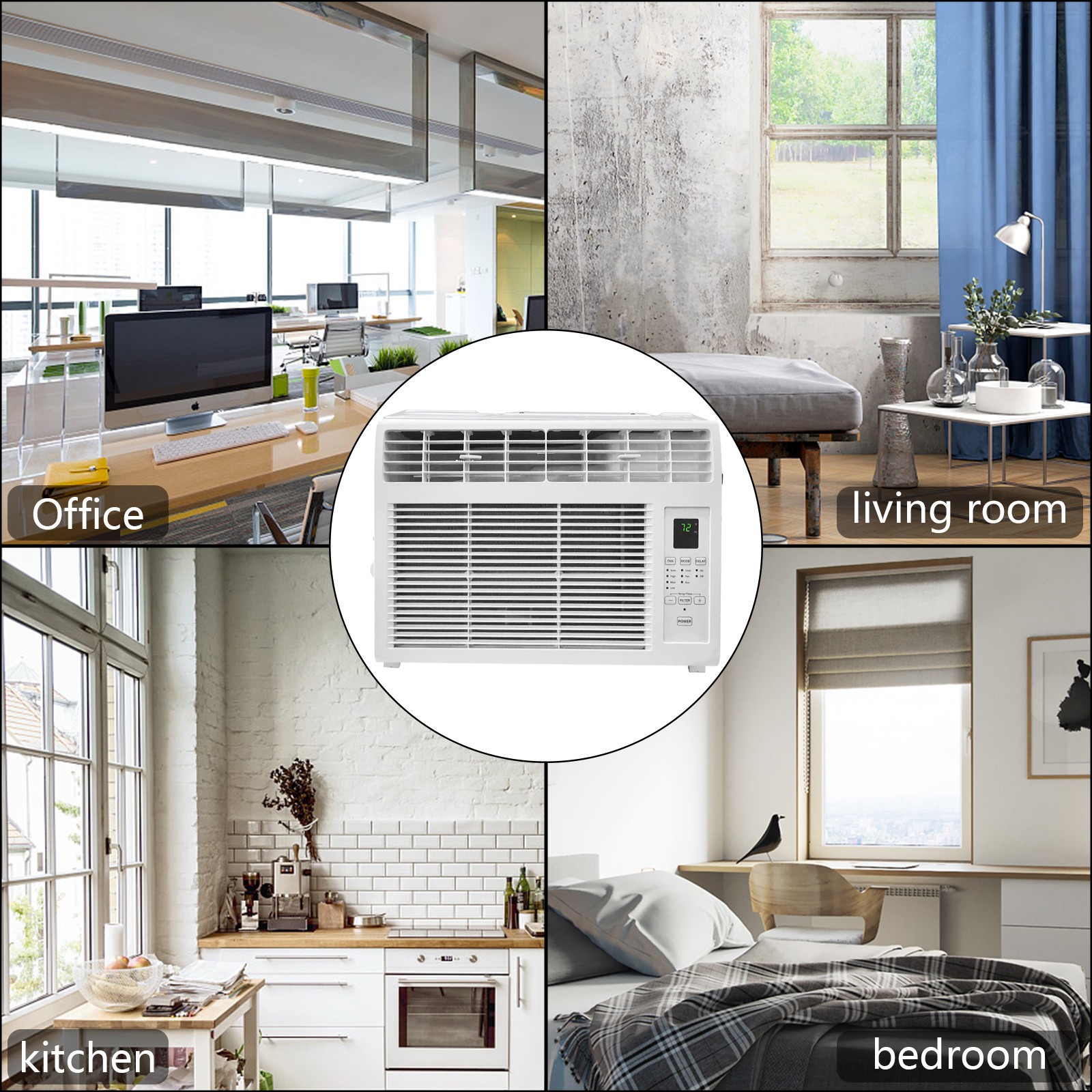 ROVSUN 5000 – 6000 BTU 115V Window Air Conditioner Remote Control Home Apartment