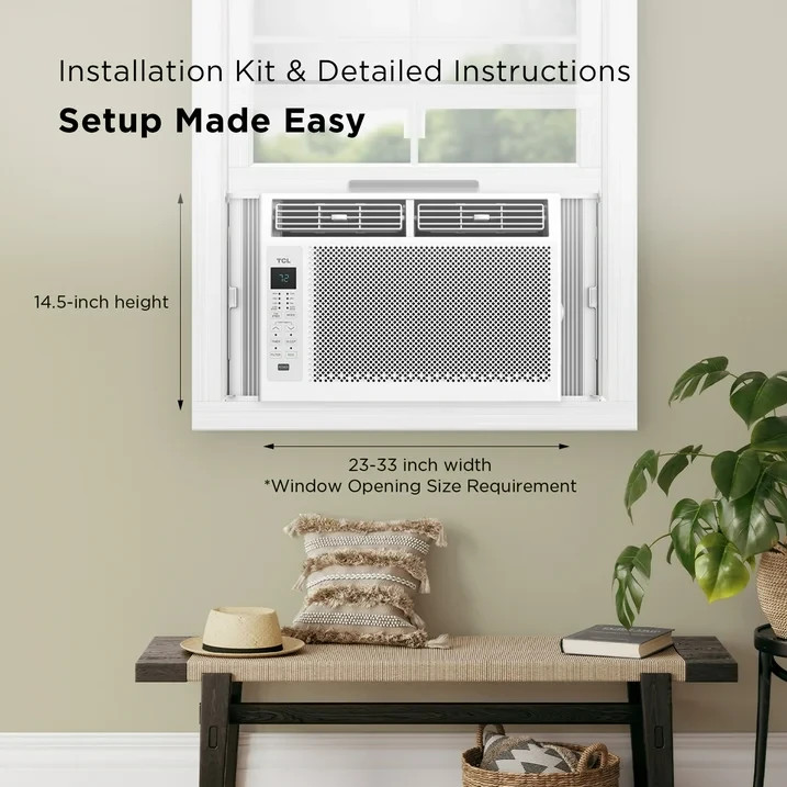 TCL 6,000 BTU Window Air Conditioner, 250 sq. ft., LED Display, Included Remote,