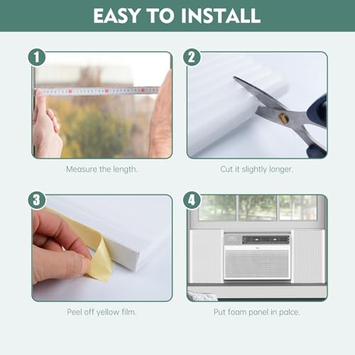 Window Air Conditioner,Side Insulated Foam Panel, Summer/Winter Heat and Draft