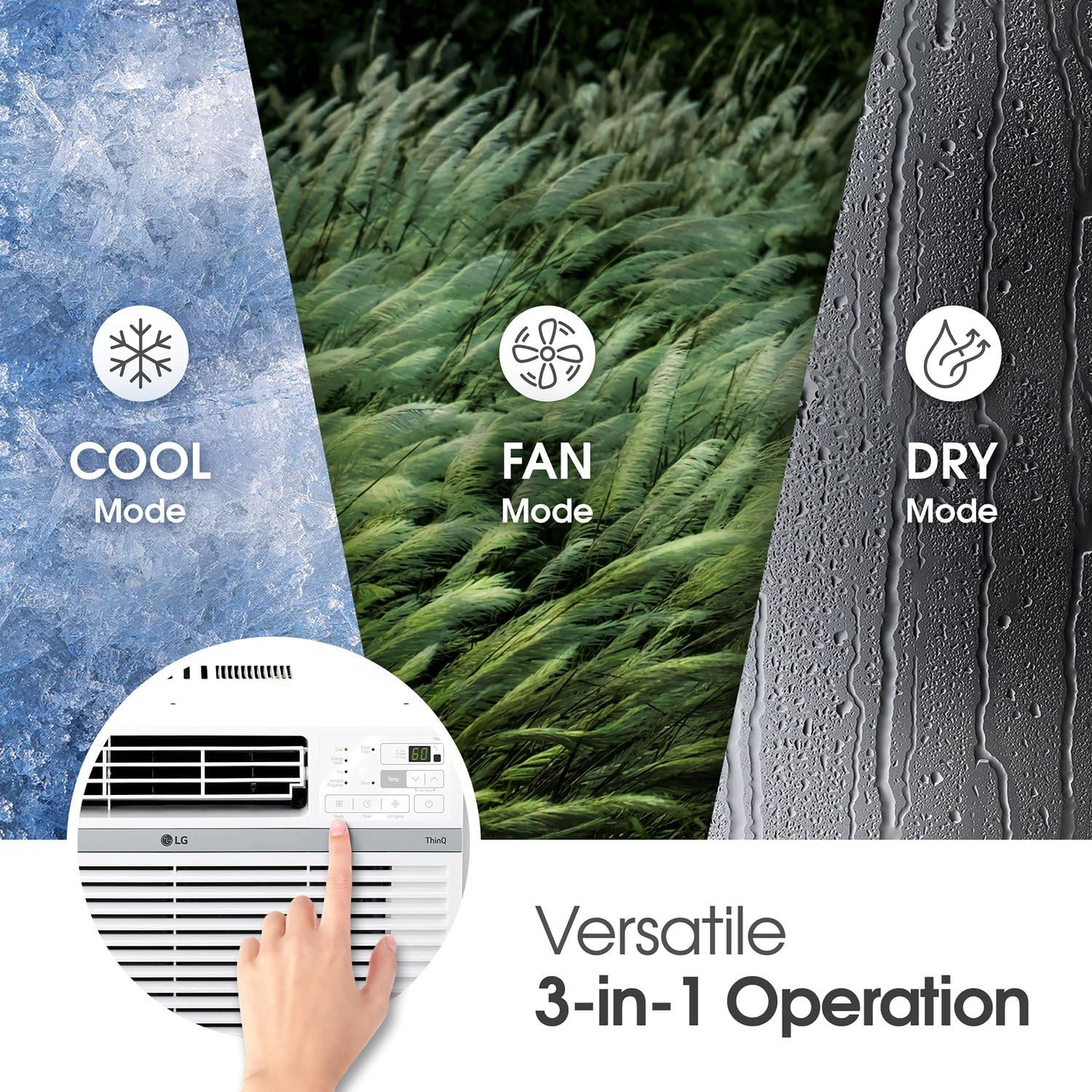 LG 8,000 Window Air Conditioner, 115V, 350 Sq.Ft. (14′ X 25′ Room Size), Quiet O