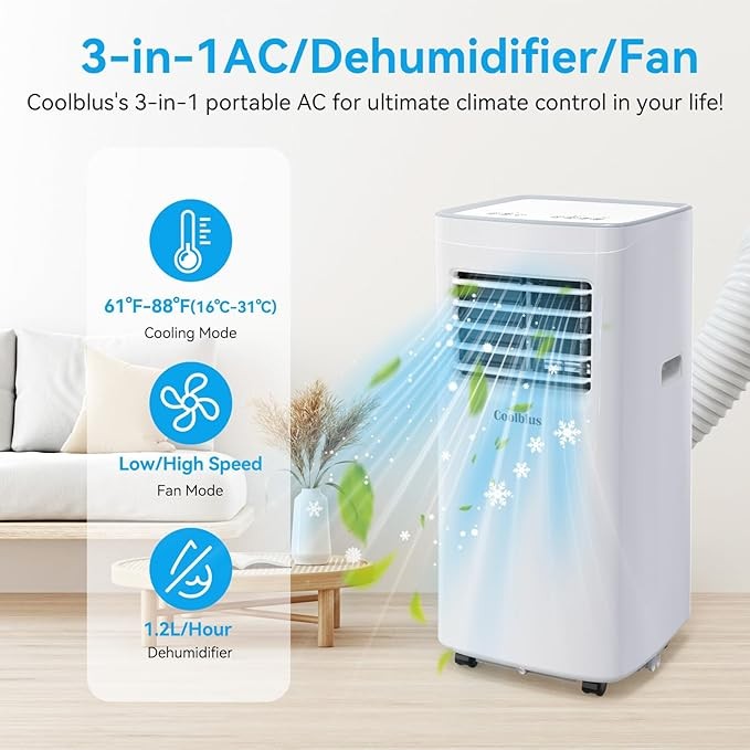 Coolblus Portable Air Conditioner 8,500 BTU 3 IN 1 – Scratch & Dent