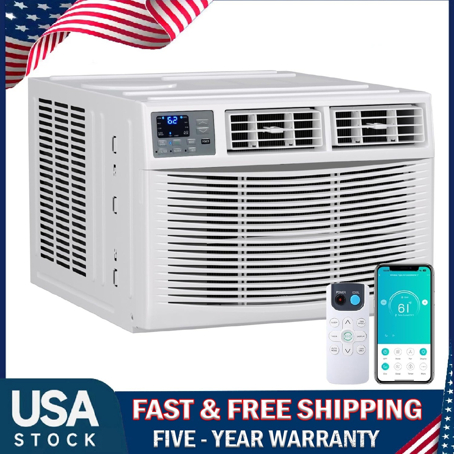 23200 BTU Window Air Conditioner, WiFi AC Unit App & Voice Control ,1500 Sq.Ft,