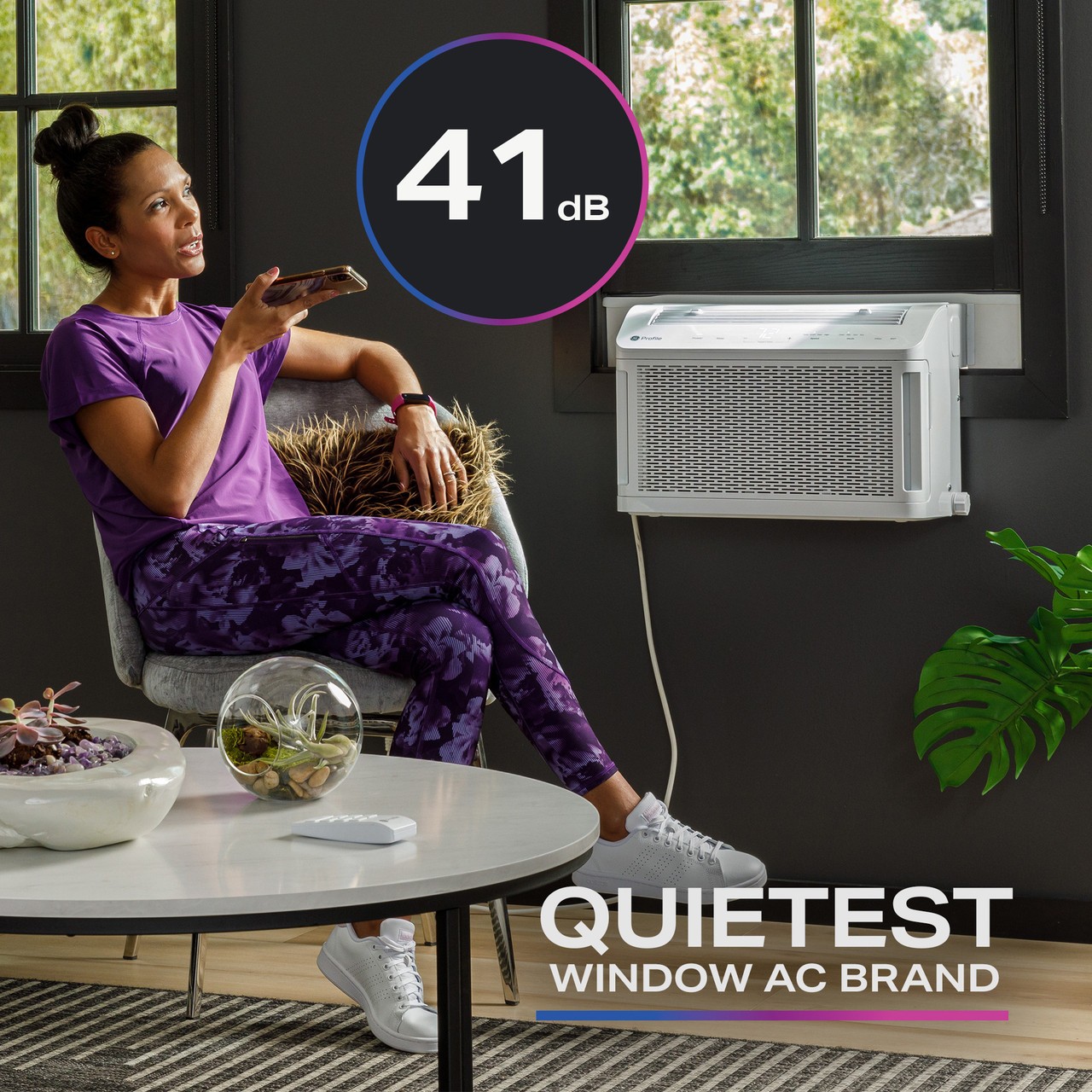 GE ClearView Window AC 6100 BTU Smart Ultra Quiet Cools 250 sq.ft – Refurbished
