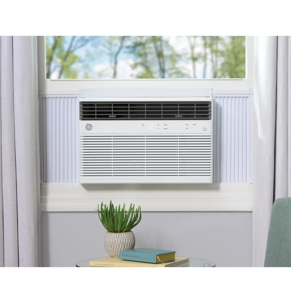 GE AHTK12AA 12000 BTU Smart WiFi Window AC 550sqft Alexa SmartHQ Renewed