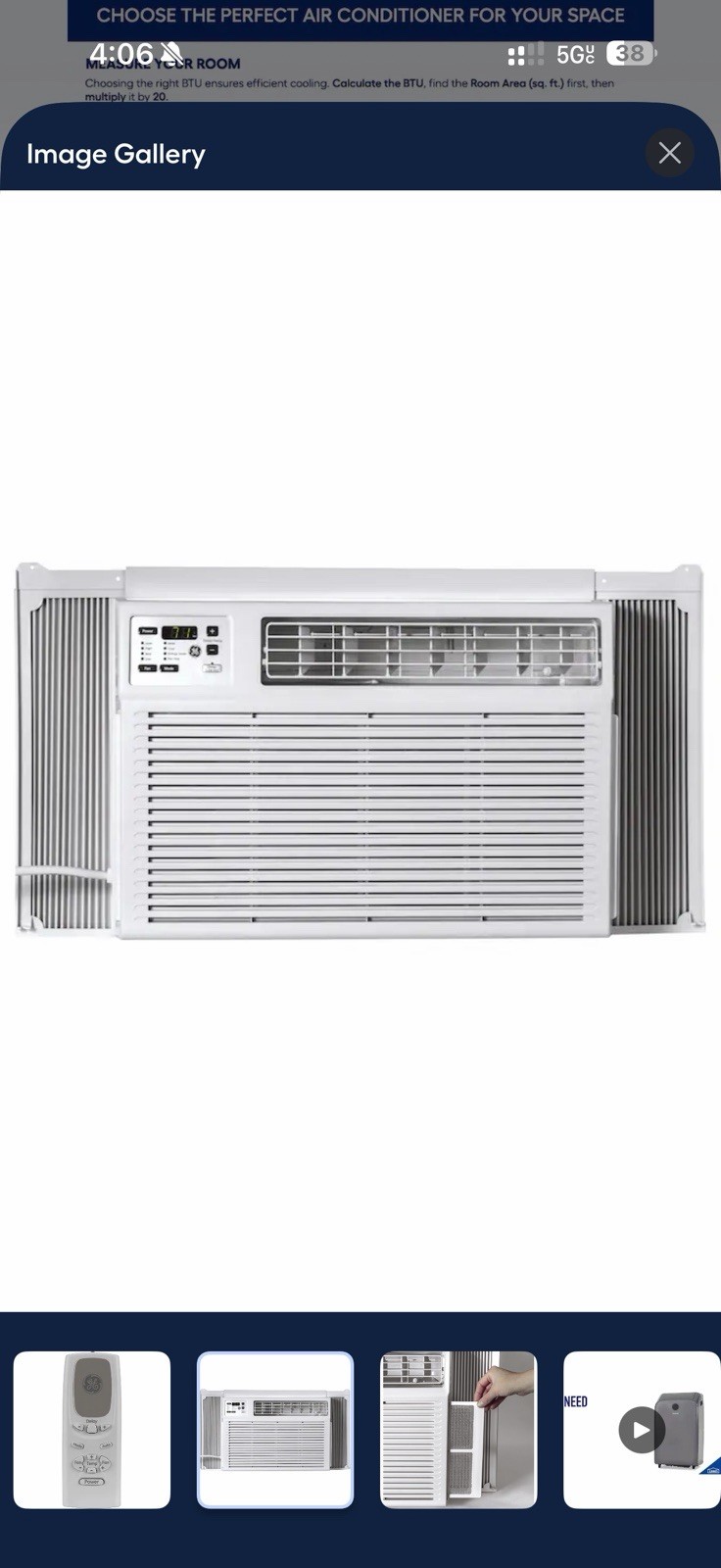 GE 11,800 BTU 230V Window Air Conditioner with Heat & Remote, White Fast Ship ✅✅