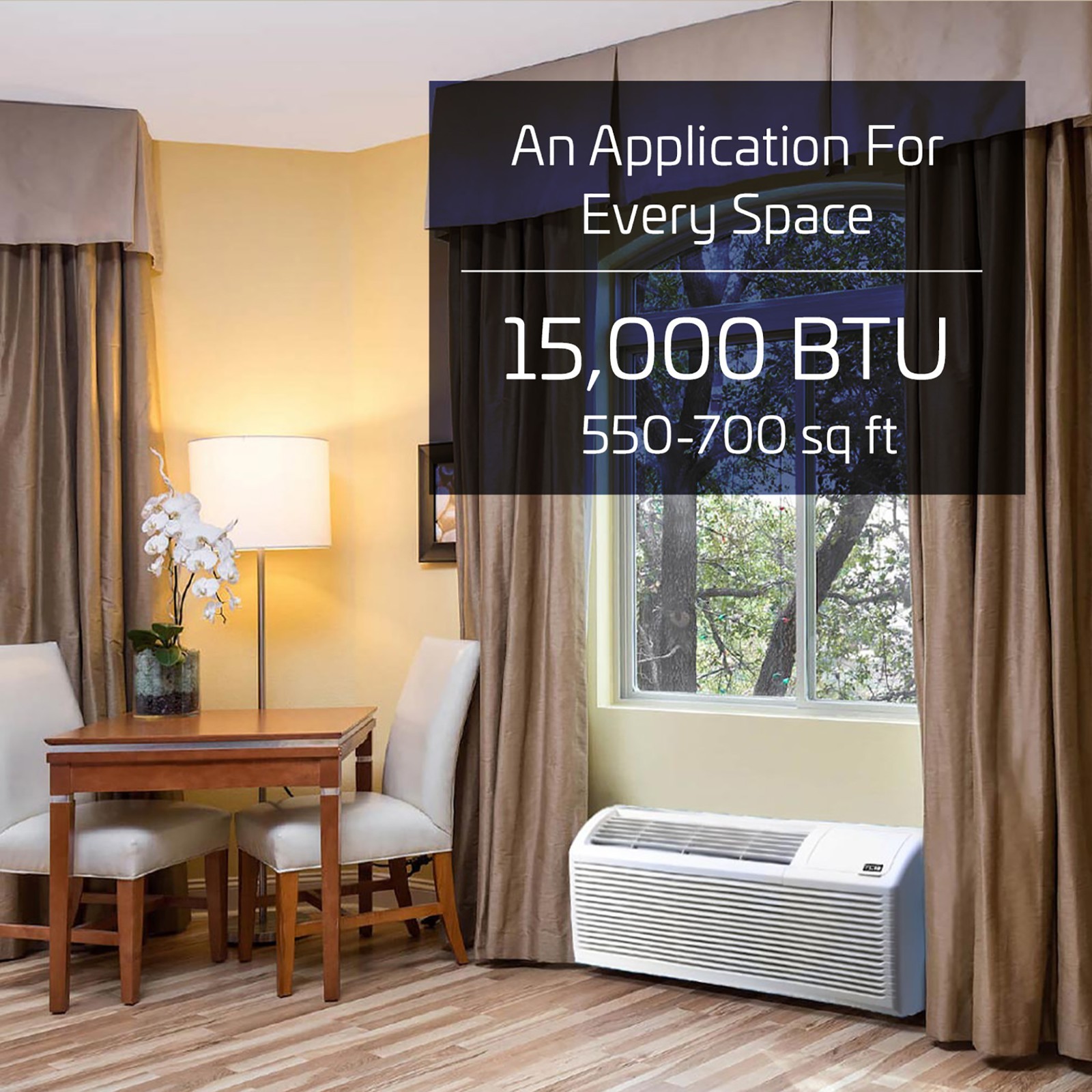 ACiQ 15000 BTU 3.5KW Inverter PTAC Heat Pump AC Unit + Sleeve & Grille, R32 230V