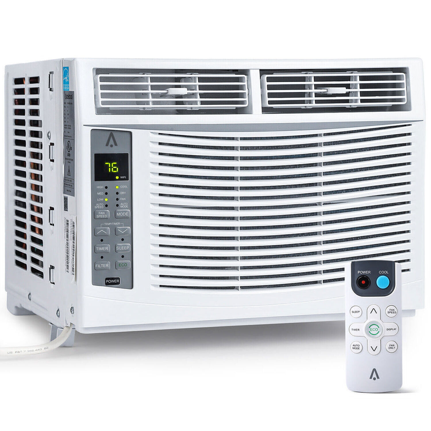 6000 BTU 115V Window Air Conditioner w/Remote Control & LED Digital Panel, Wifi